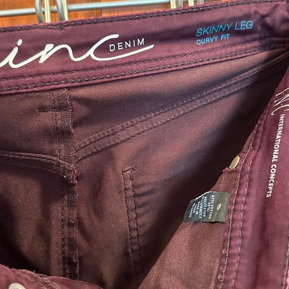 Inc International Concepts maroon skinny leg curvy fit size 6 - Picture 4 of 4